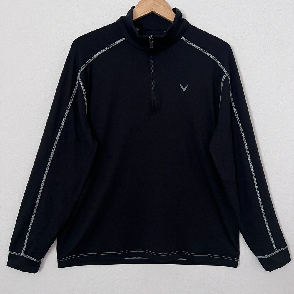 Callaway Men's Black 1/4 Zip Lightweight Super Soft Performance Golf Pullover M